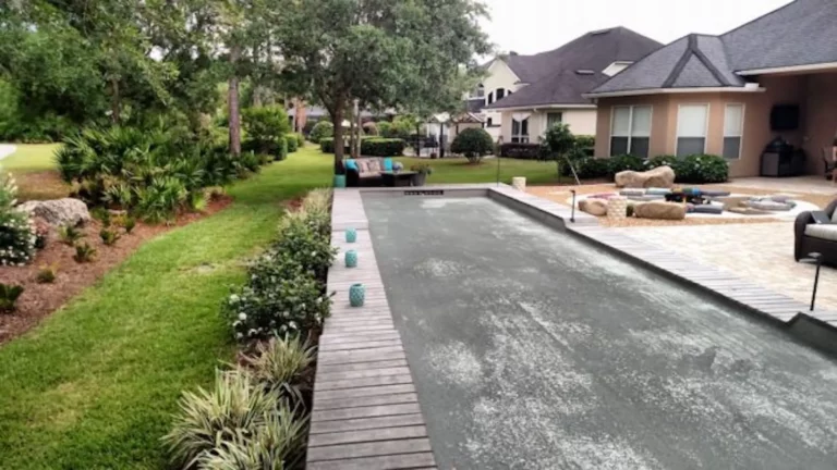 Backyard Bocce Ball Court Custom Deisgn by Amelia Outdoors