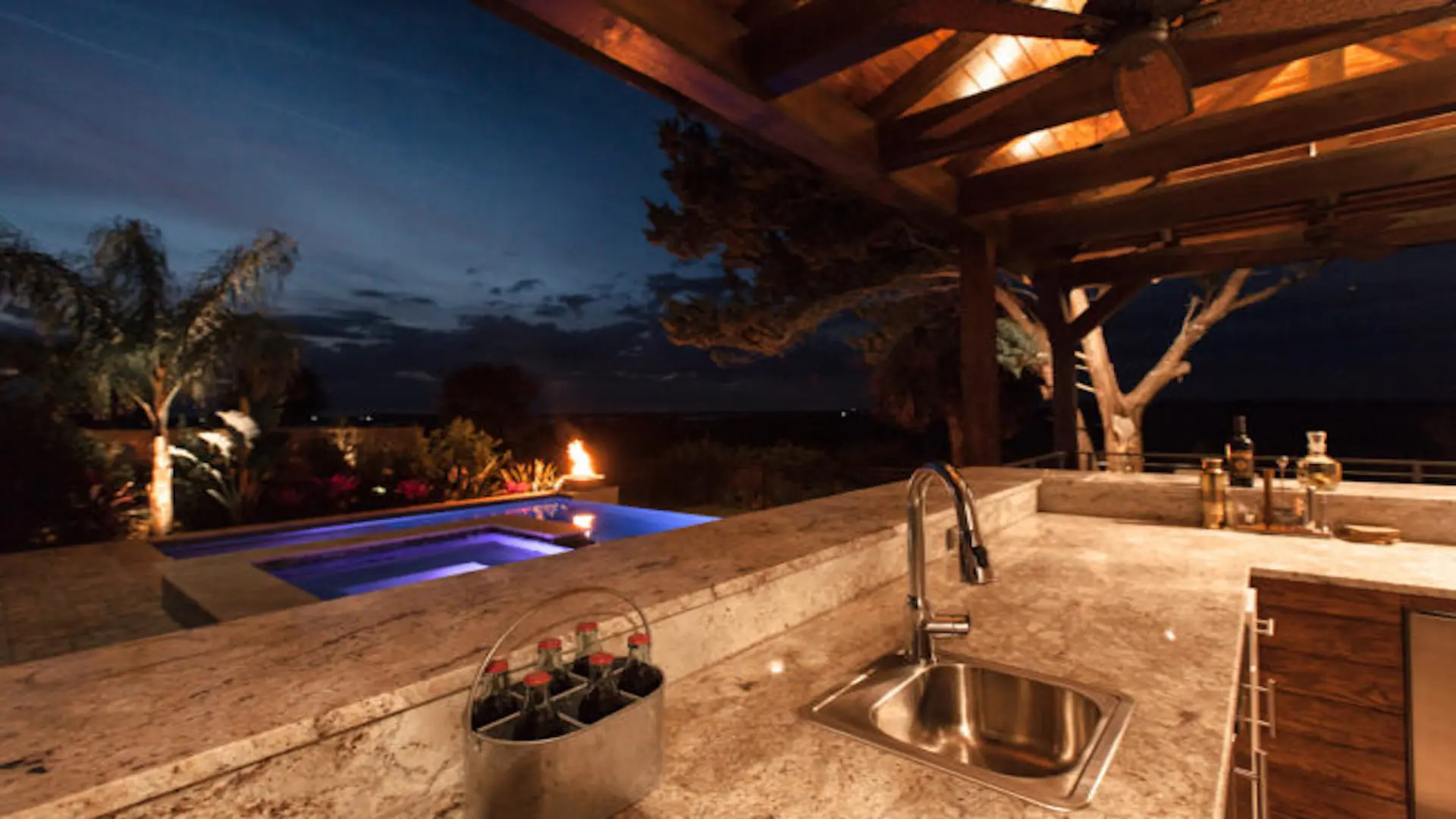 Vilano Waterway Wonder Kitchen Bar Waterfront Pool Design | Vilano Waterway Wonder an Amleia Outdoors Design.