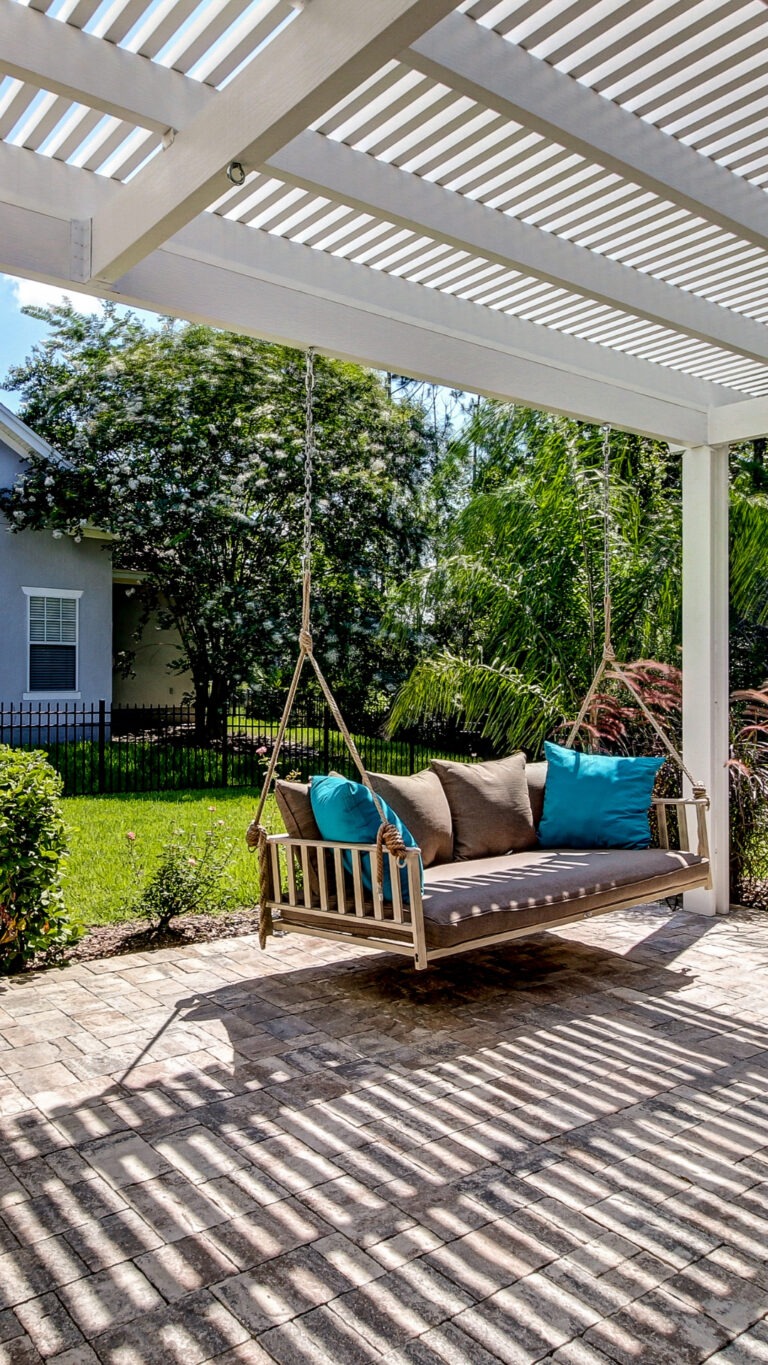 Porch Swing Patio | Porch Swing Retreat an Amelia Outdoors Design