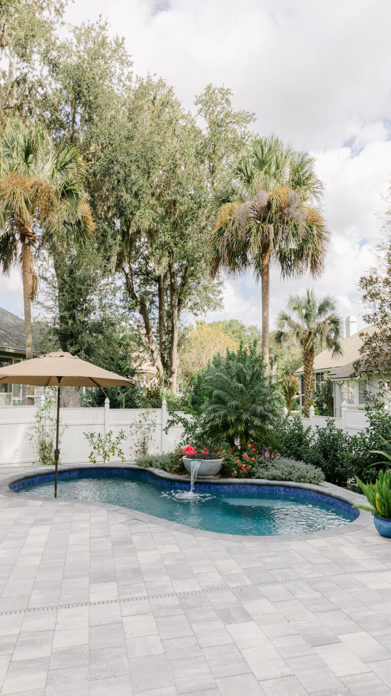 Tropical Backyard Pool - Cascade Cove designed by Amelia Outdoors