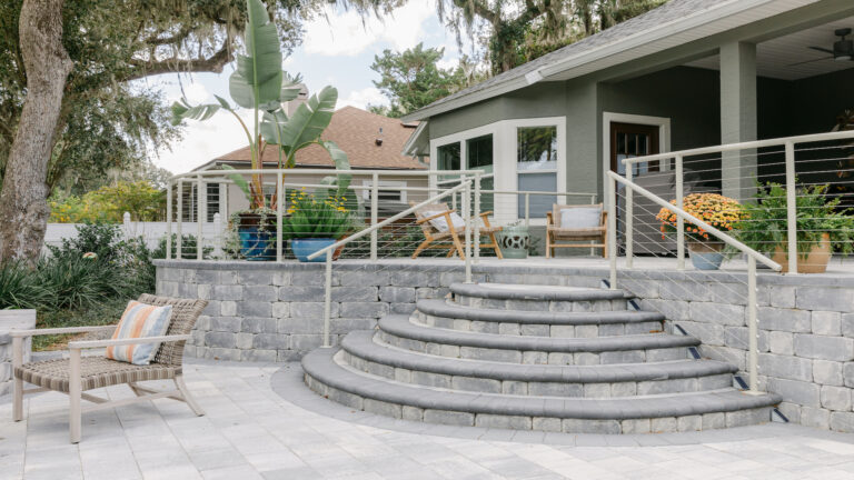 Tropical Backyard Pool - Cascade Cove designed by Amelia Outdoors