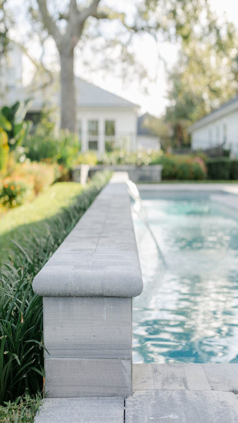 Custom Pool with Water Feature - Poolside Escape an Amelia Outdoors Design