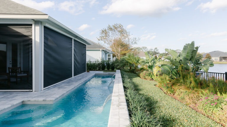 Custom Pool with Water Feature - Poolside Escape an Amelia Outdoors Design