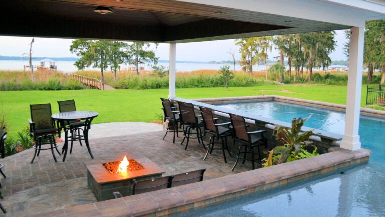 Poolside Entertainment Area - Pier Perfection an Amelia Outdoors Design