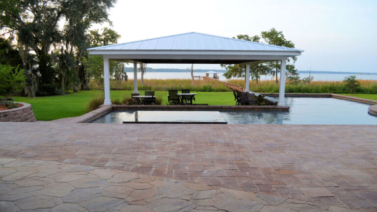 Poolside Entertainment Area - Pier Perfection an Amelia Outdoors Design