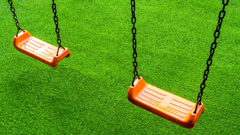 Artificial Turf Playground Swing